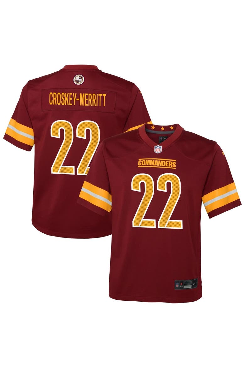 Youth Nike Jacory Croskey-Merritt Burgundy Washington Commanders Team Game Jersey, Alternate, color, Burgundy