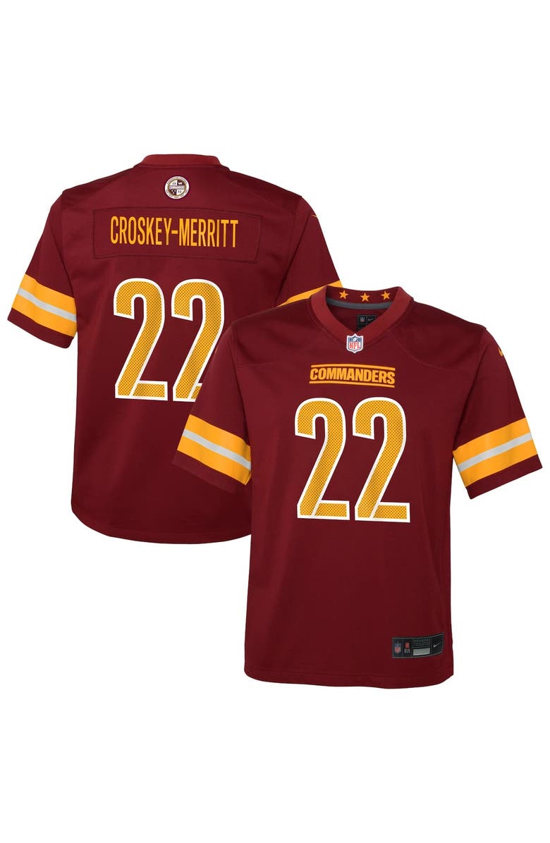 Nike Youth Nike Jacory Croskey-Merritt Burgundy Washington Commanders Team Game Jersey, Alternate, color, Burgundy