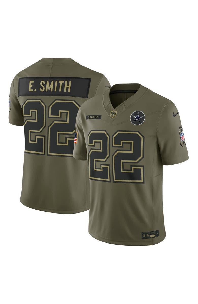 Nike Men's Nike Emmitt Smith Olive Dallas Cowboys 2025 Salute to Service Retired Limited Jersey, Main, color, Olive
