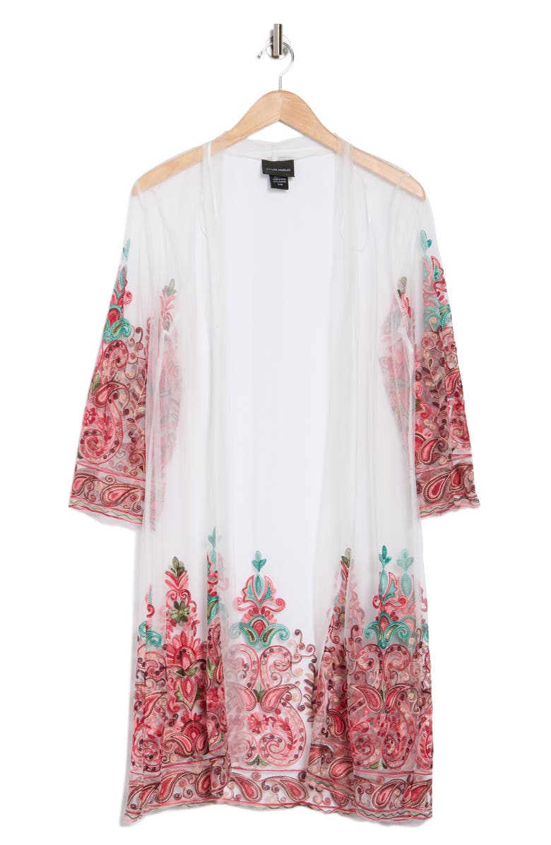 Forgotten Grace Embroidered Duster, Alternate, color, White