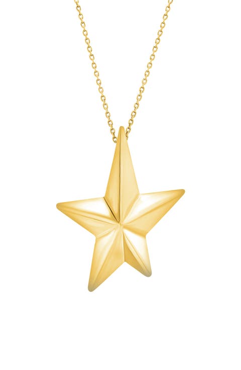 Angela Cummings Large 18k Gold Star Pendant Necklace