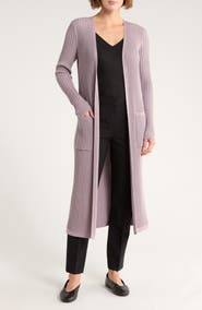 Theory Merino Wool Rib Longline Cardigan