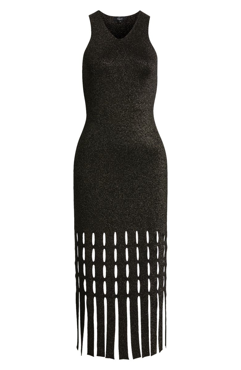 Rails Kaia Metallic Fringe Detail Knit Midi Dress, Alternate, color, 