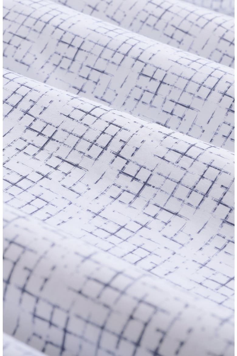 Axel Shaped Fit Crosshatch Print Cotton Button-Up Shirt, Alternate, color, NAVY