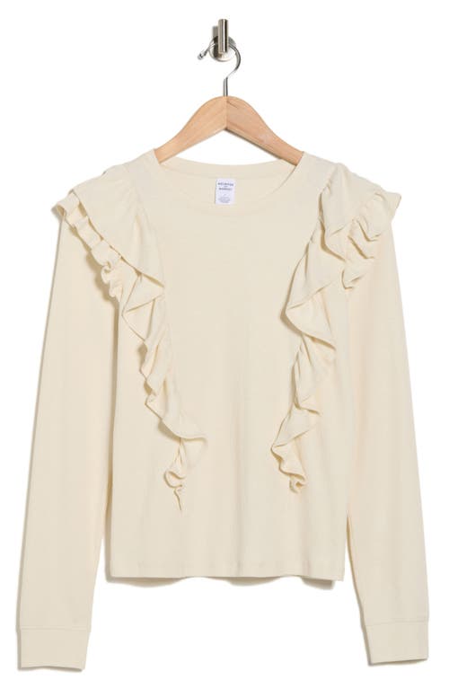 Melrose And Market Ruffle Shoulder Knit Top In Neutral