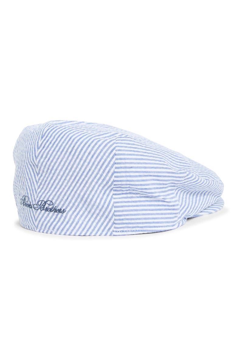 Ivy Stripe Seersucker Newsboy Cap, Alternate, color, LIGHT BLUE