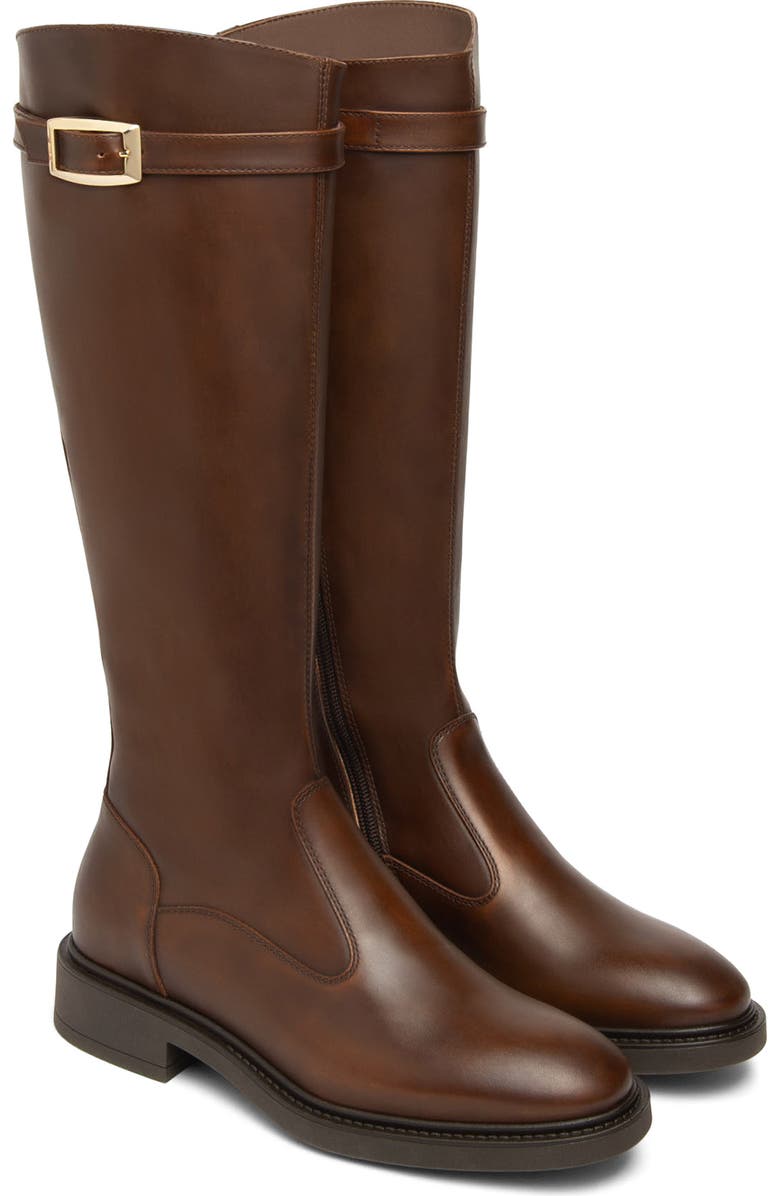 NeroGiardini Buckle Riding Boot, Alternate, color, Dark Brown