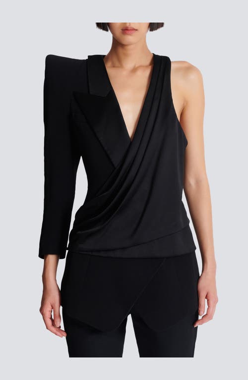 Shop Balmain Asymmetric Jacket With Structured Shoulder