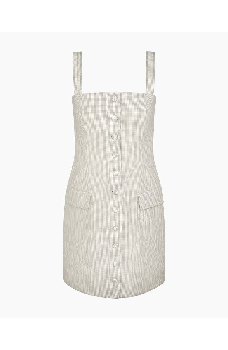 Onia Square Neck Button Down Dress, Alternate, color, Grey/White