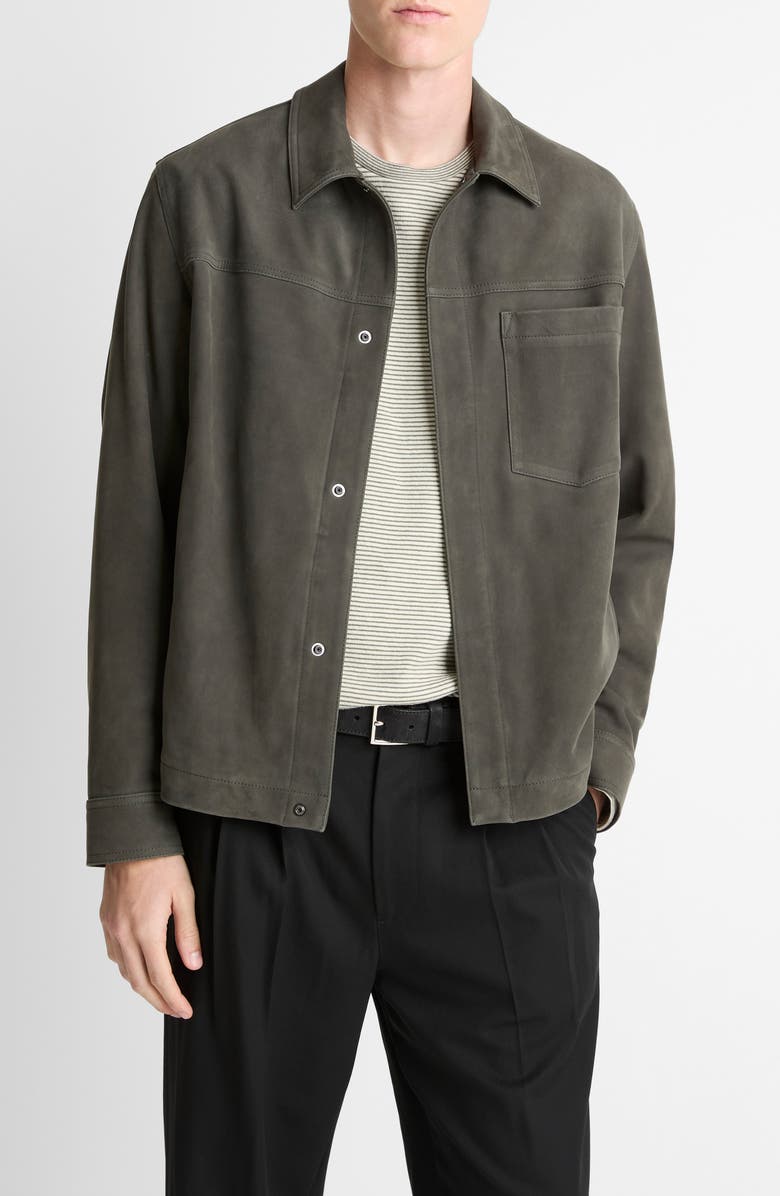 Vince Modern Lambskin Trucker Jacket, Main, color,