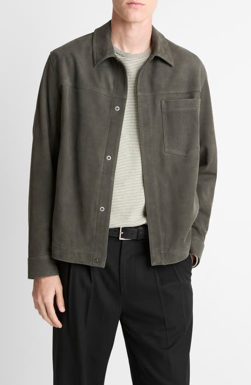 Vince Modern Lambskin Trucker Jacket In Green