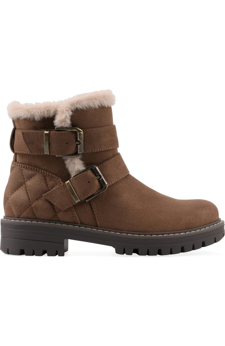 CLIFFS BY WHITE MOUNTAIN Marvin Faux Fur Lined Bootie, Alternate, color, Chestnut/ Fabric