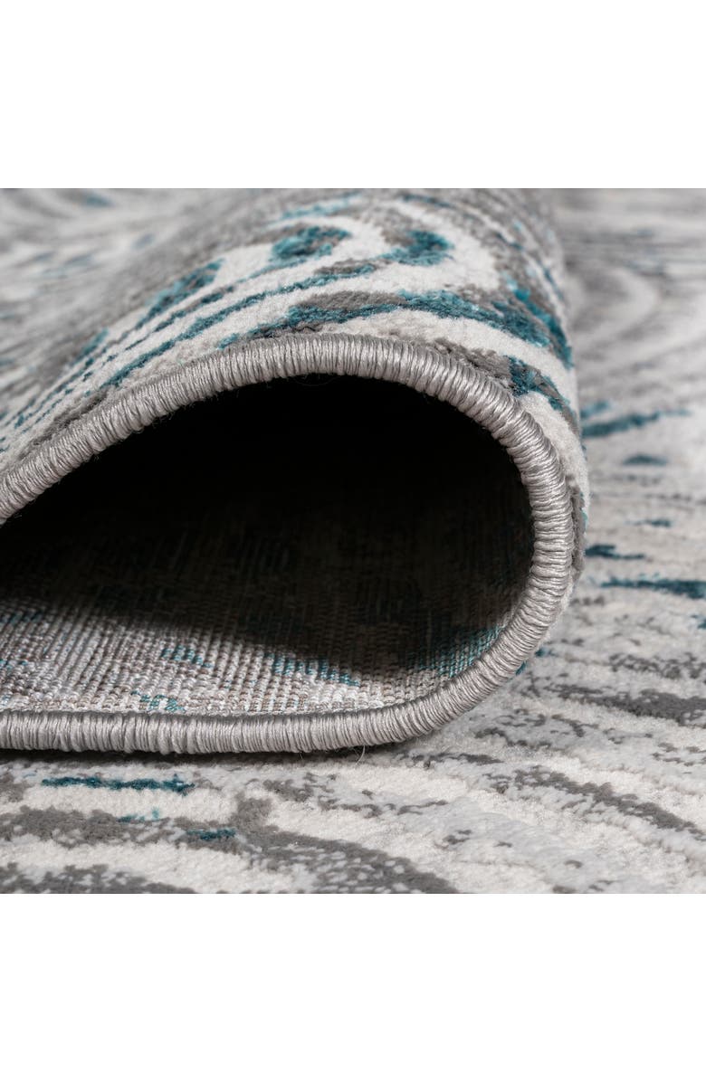 JONATHAN Y Timeworn Modern Abstract Area Rug, Alternate, color, Gray/Turquoise