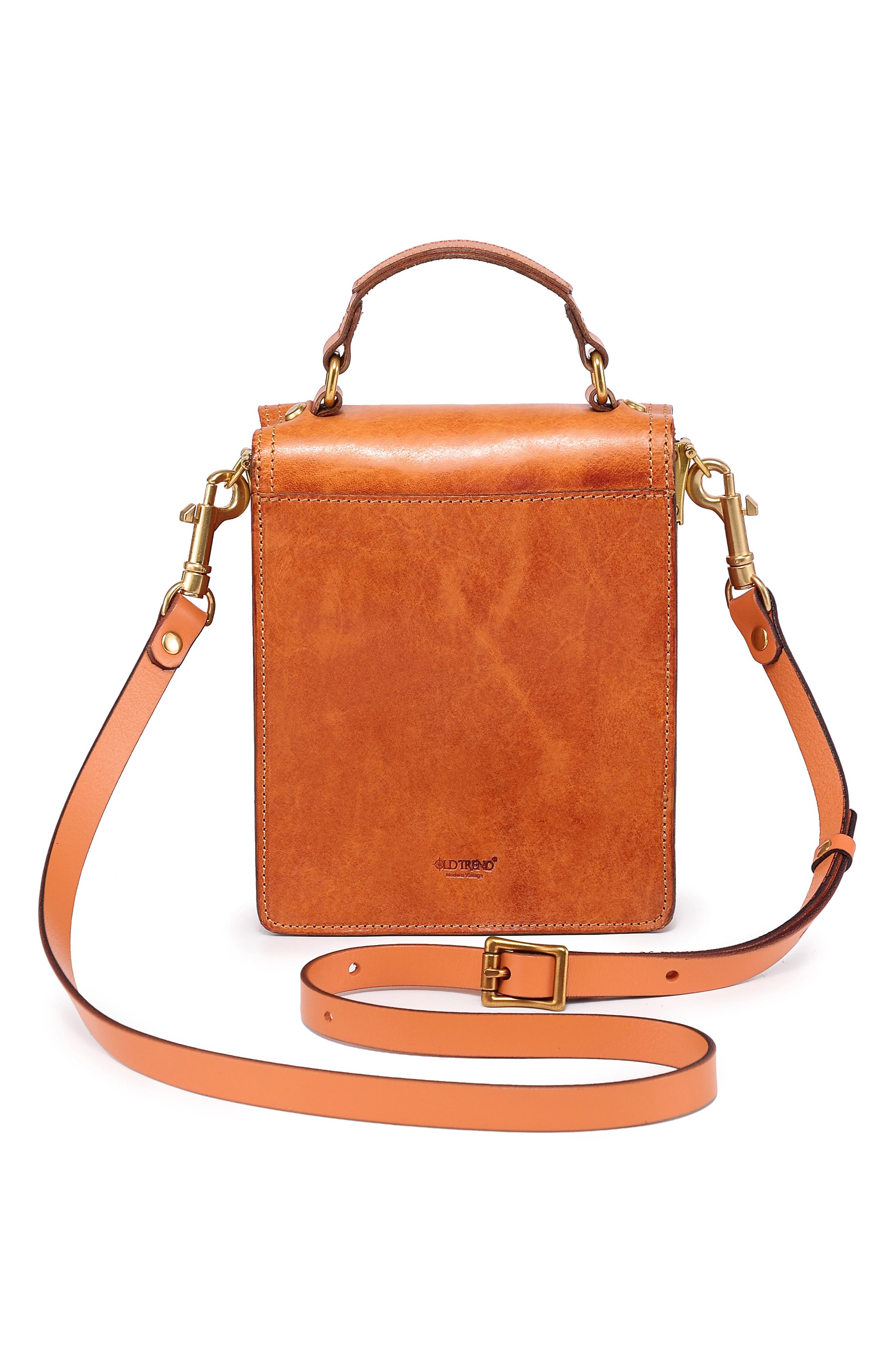 Basswood Leather Crossbody Bag, Alternate, color, CARAMEL