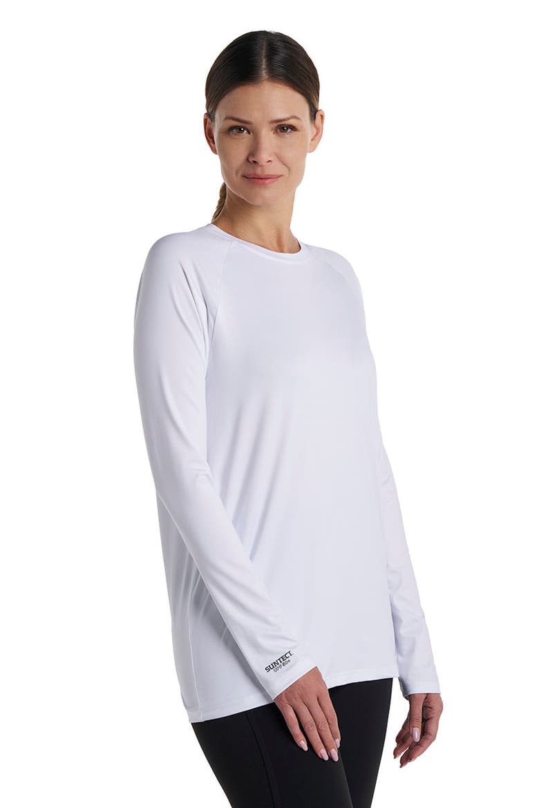 Unisex Suntect Shield Shirt Performance Long Sleeve T-Shirt, UPF 50+ Sun Protection, Main, color, White