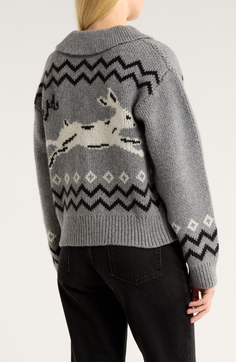 Damson Madder Cecily Wool Cardigan, Alternate, color, Grey