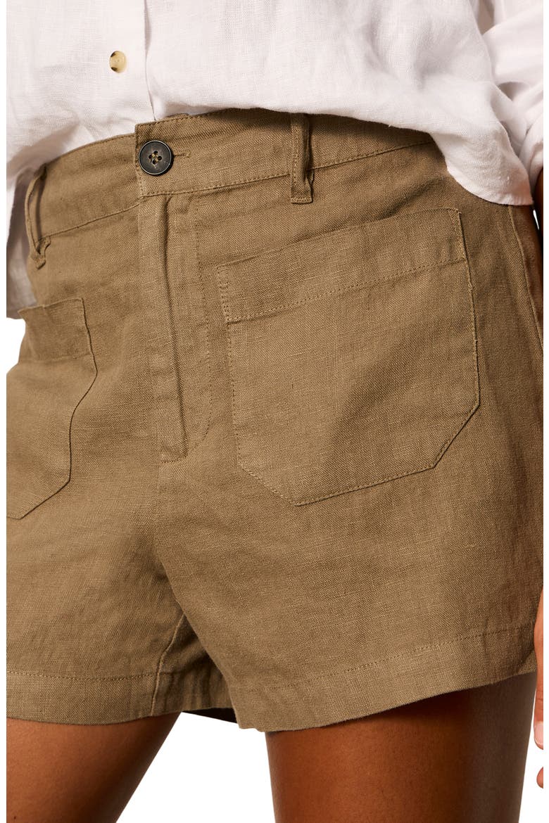 The Marine Linen Shorts, Alternate, color, TIMBER BROWN