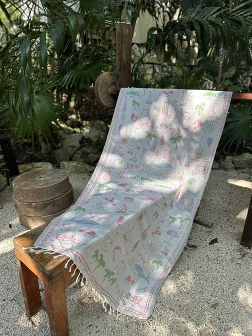 Ramus & Co Oversized 37" X 71" Preppy Turkish Beach Towel By In Multi