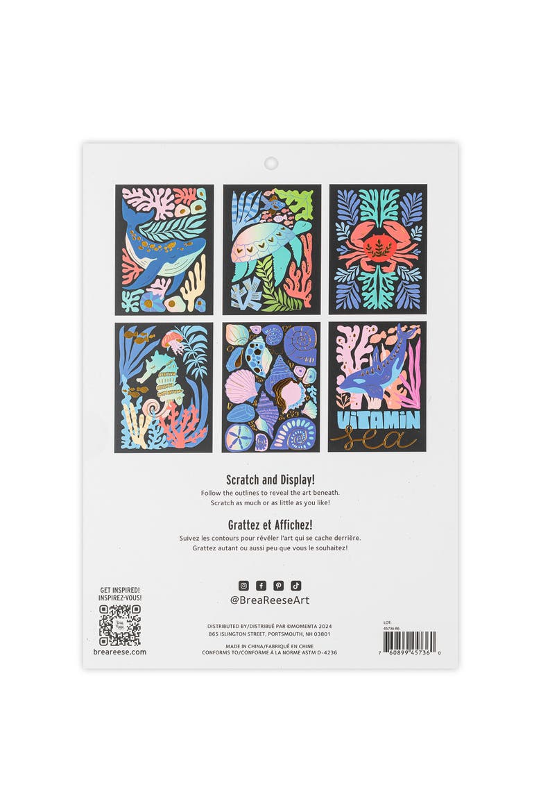 Scratch Art Paper Pad, Coastal & Oceanic, Alternate, color, Multicolored
