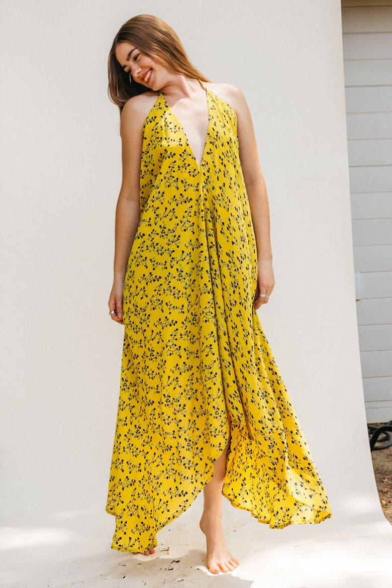 Classic Silk Dress Monday, Alternate, color, Yellow