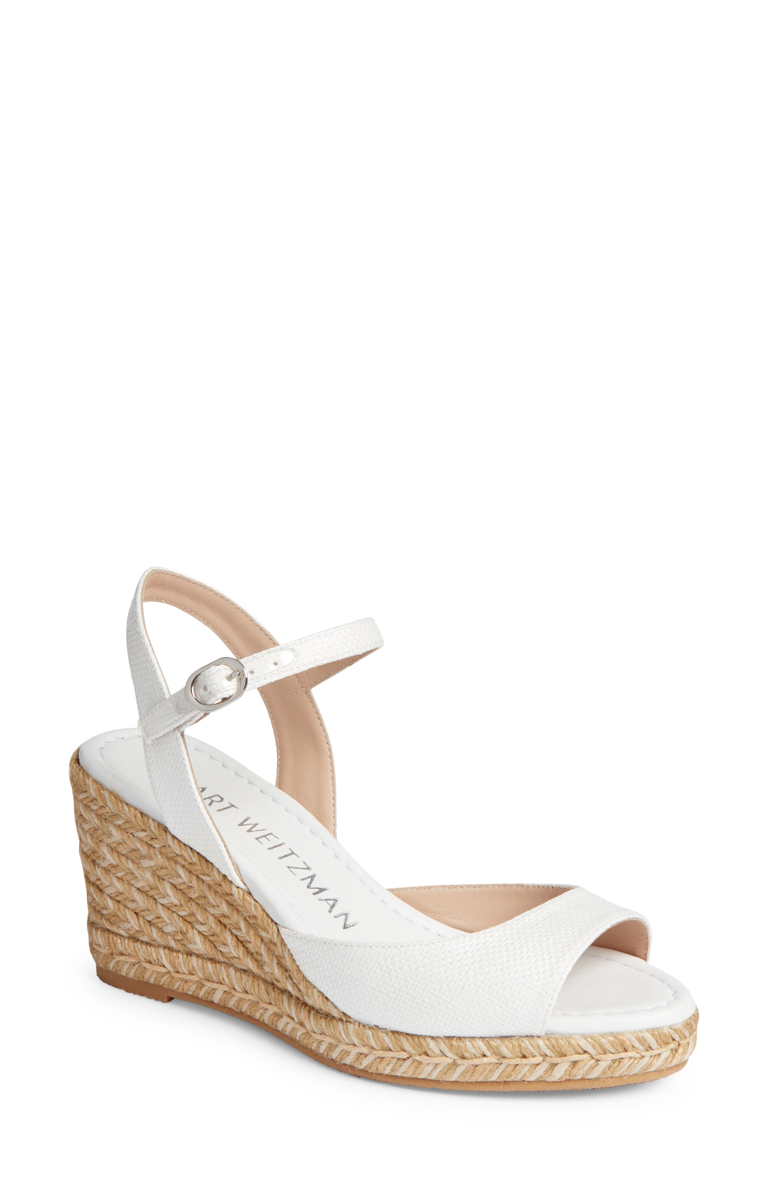 Tia Espadrille Wedge Sandal, Main, color, WHITE