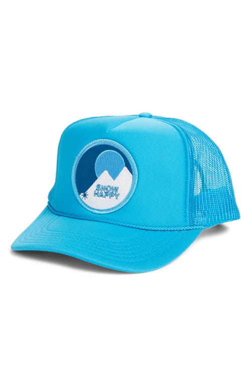 Friday Feelin ' Snow Happy Patch Trucker Hat In Blue