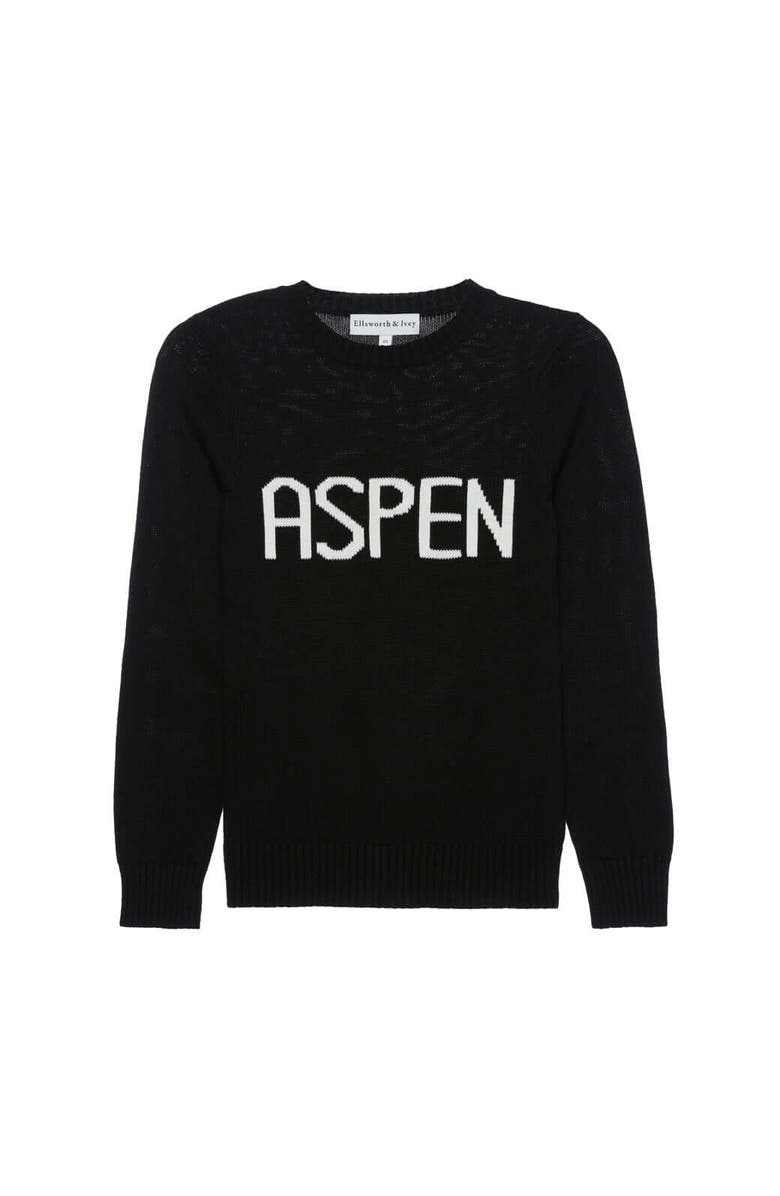 Ellsworth + Ivey Aspen Crewneck Sweater, Main, color, Black