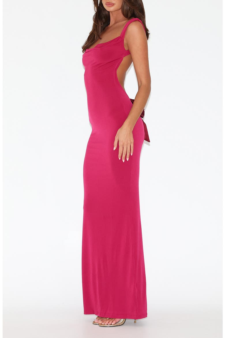 Zita Open Back Evening Dress, Alternate, color, SALSA RED