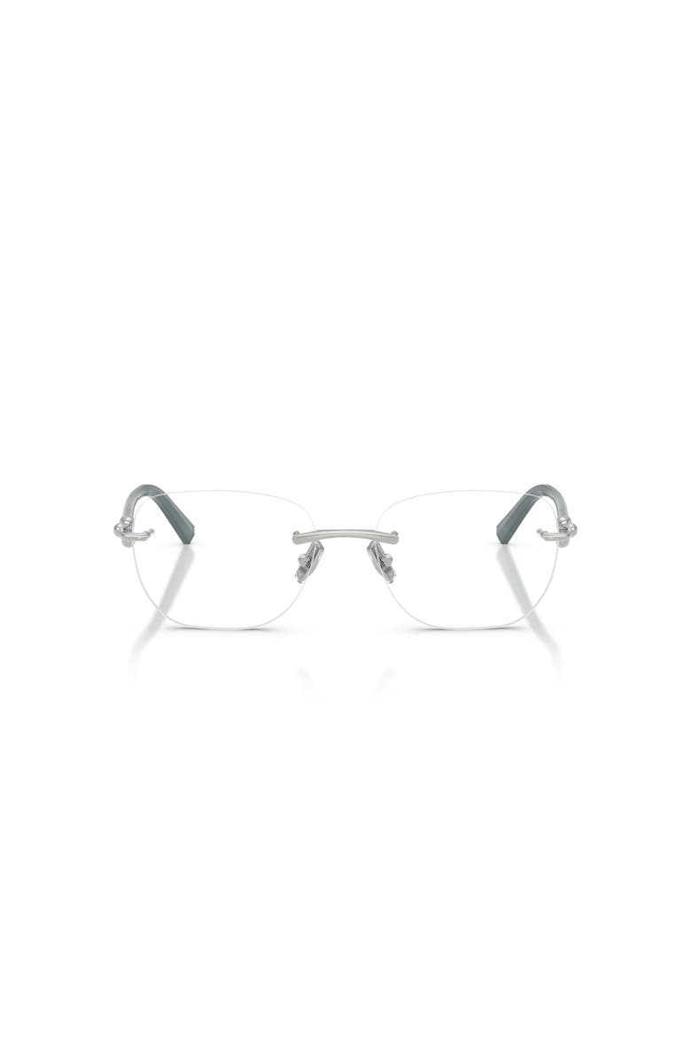 Tiffany & Co. 54mm Square optical glasses, Alternate, color, Silver