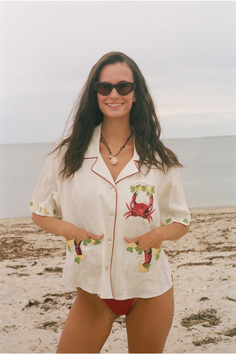 'Just a Pinch' Cabana ~ Relaxed Crop Cut, Alternate, color, Sea-Foam