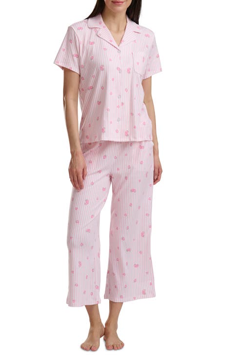 Notch Collar Crop Pajamas