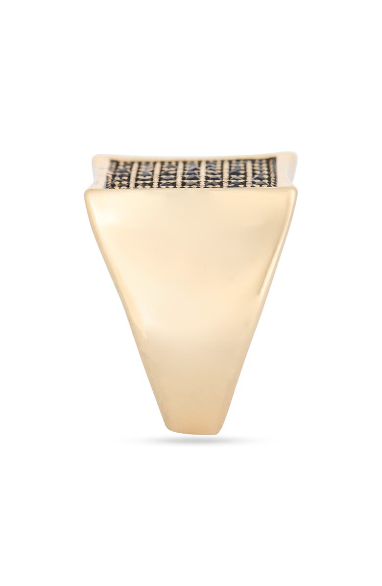 Steve Madden Crystal Signet Ring, Alternate, color, Two-Tone