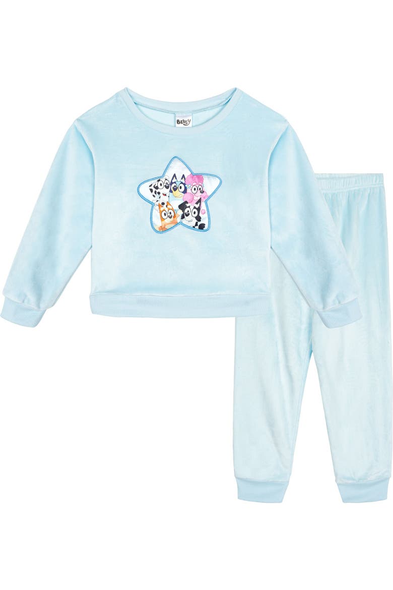 Velour Sweatshirt and Pants Set, Main, color, Bluey Friends Blue