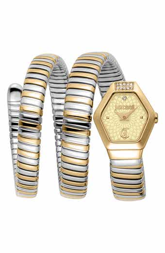 Romina Snake Wraparound Bracelet Watch, 22.5mm x 28.5mm