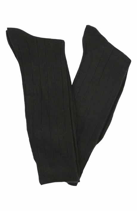LORENZO UOMO Wide Ribbed Cashmere Blend Knit Dress Socks - Pack of 2