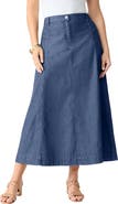 Roaman's Plus Size 24/7 Stretch A Line Maxi Skirt