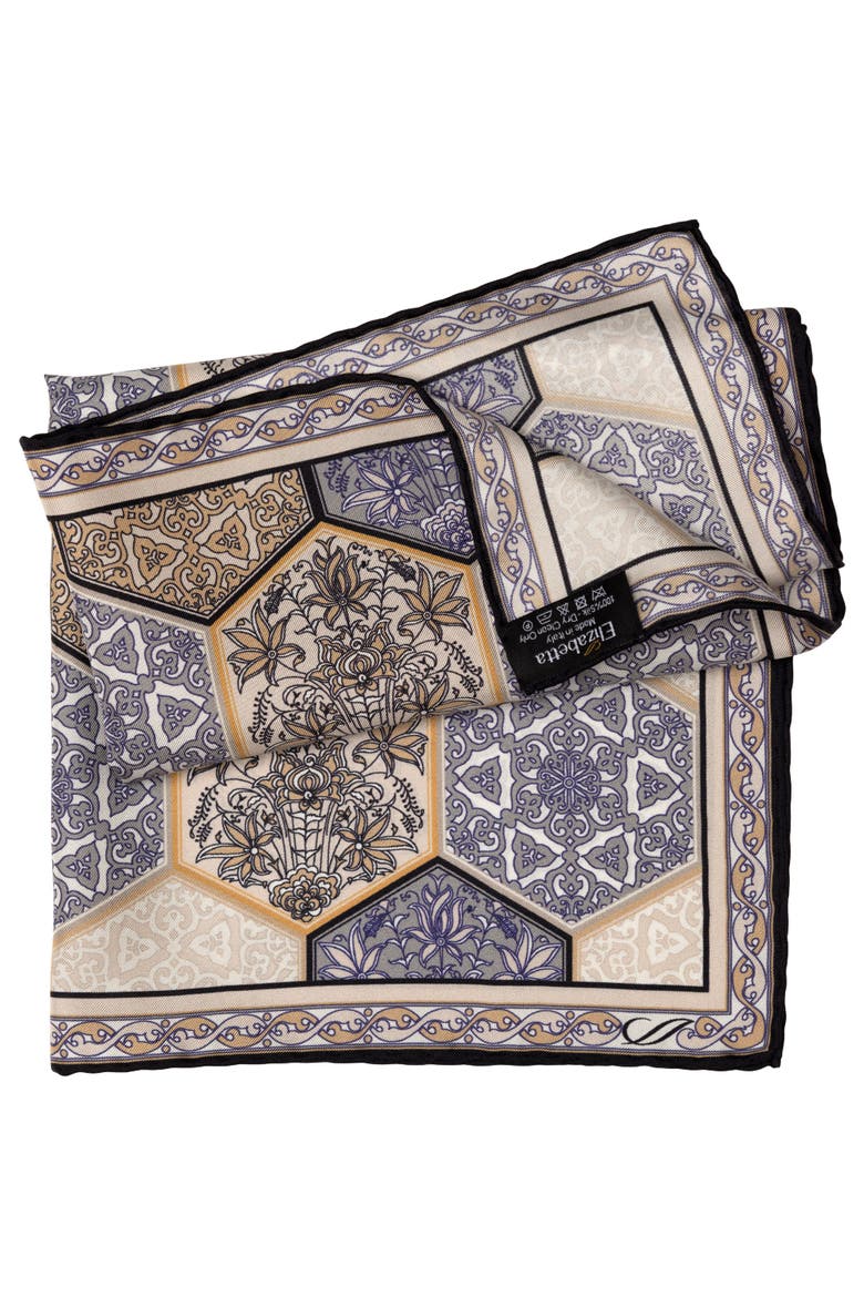 Dante - Silk Pocket Square for Men, Alternate, color, Grey