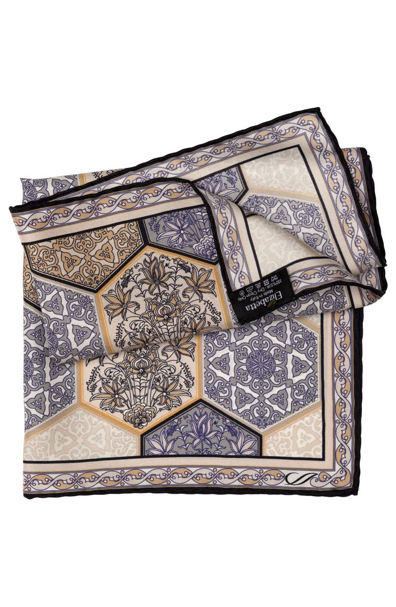Elizabetta Dante - Silk Pocket Square for Men, Alternate, color, Grey