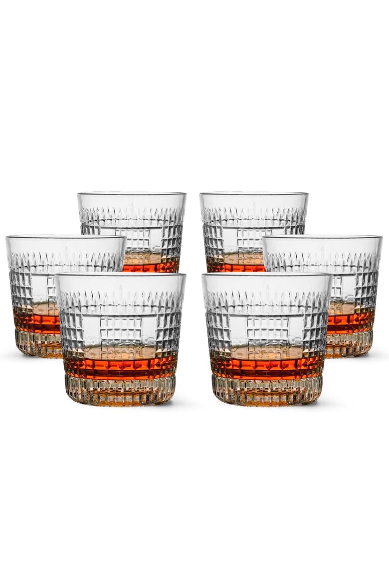 Whiskey Sour Old Fashioned Glasses Tumblers - 12oz - Set of 6, Main, color, Clear