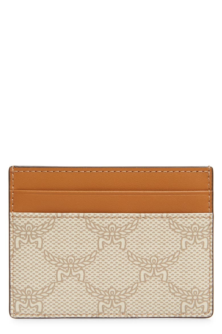 Small Himmel Lauretos Coated Canvas Card Case, Main, color, OATMEAL
