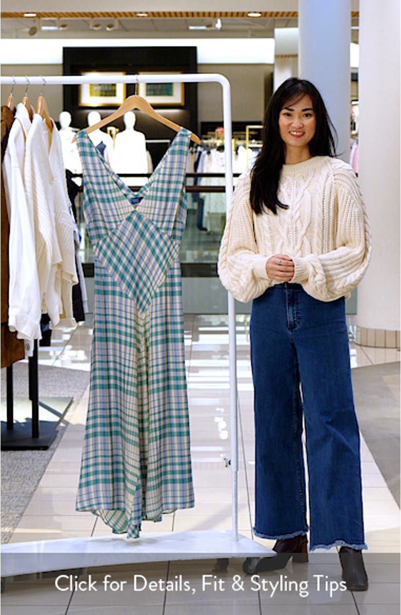 Plaid Sleeveless Twill Maxi Dress, sales video thumbnail