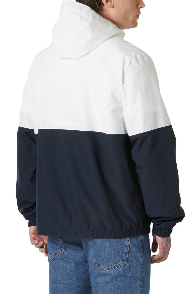 Koster Waterproof Hooded Rain Jacket, Alternate, color, WHITE/ NAVY