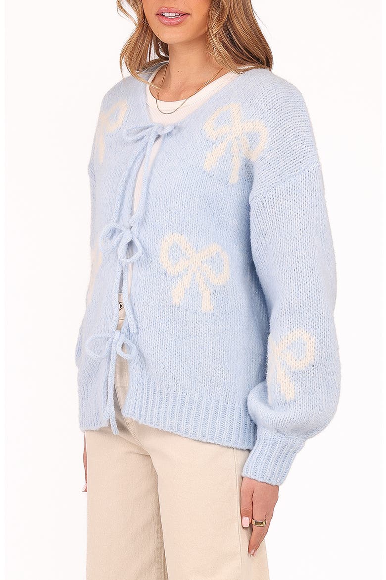 Vienna Bow Cardigan, Alternate, color, PALE BLUE