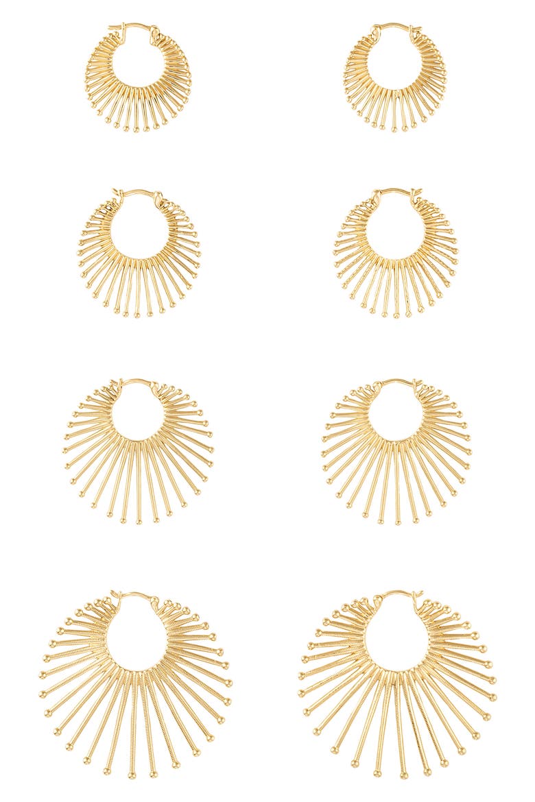 Small Roar Lion Diamond Hoop Earrings, Main, color, YELLOW GOLD/ DIAMOND