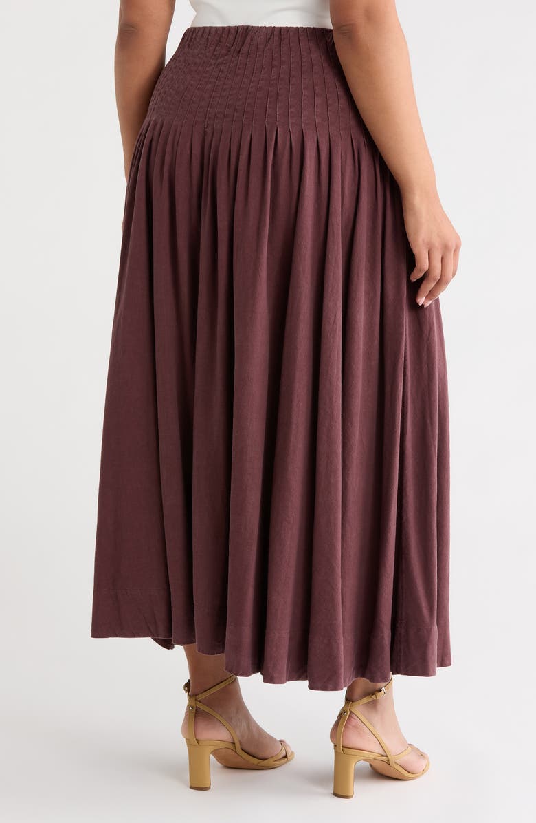 Treasure & Bond Pleated Linen Blend Maxi Skirt, Alternate, color, Brown Malicacia