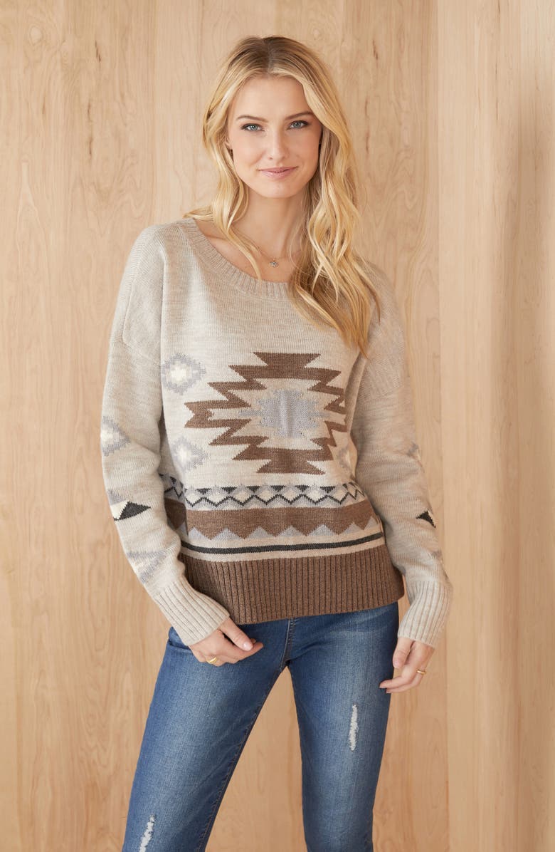 Karen Kane Southwest Pullover, Alternate, color, 