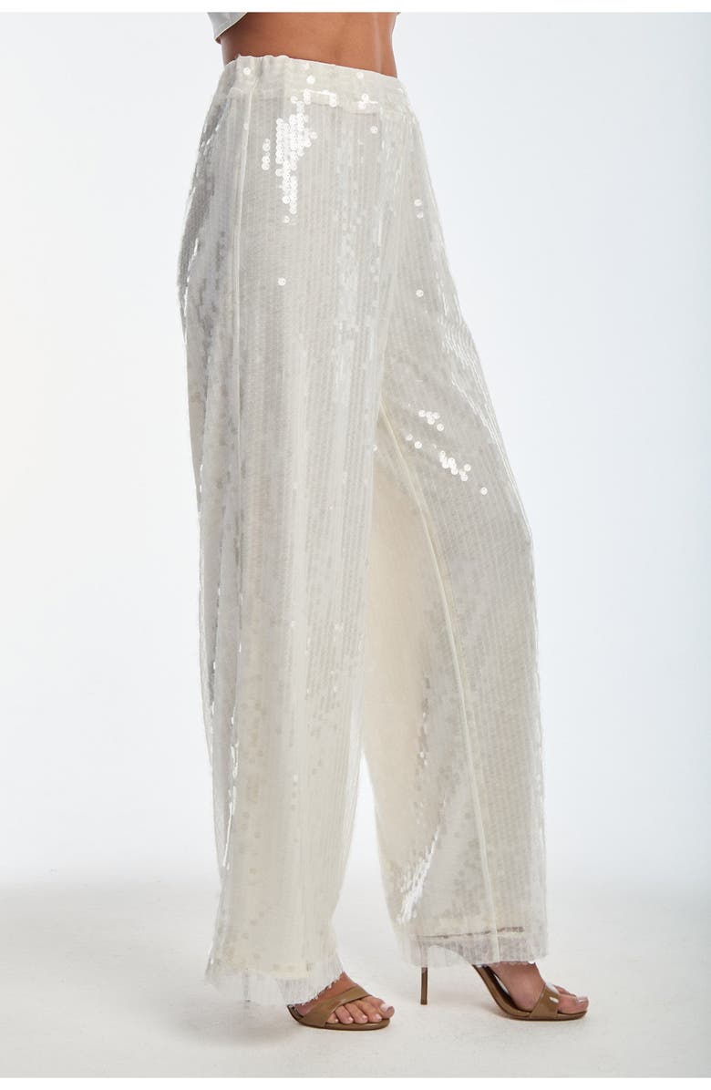 The Noli Shop Alba Sequin Pant, Alternate, color, Pearl