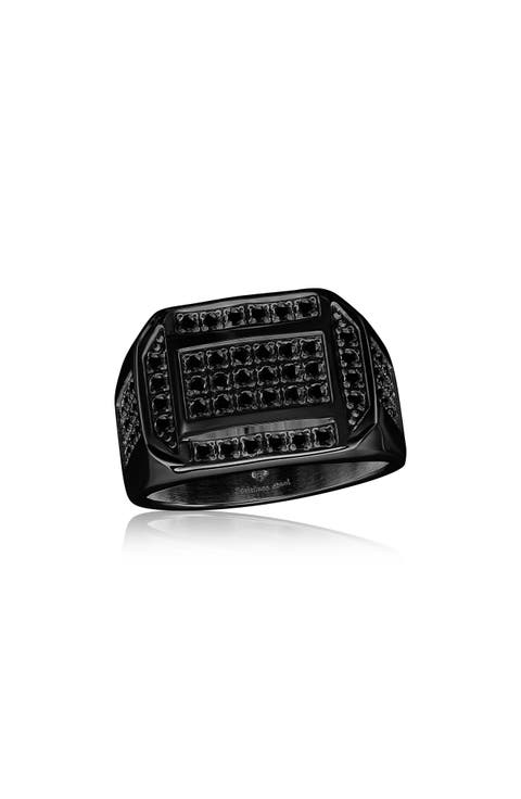 Men's Cubic Zirconia Signet Ring