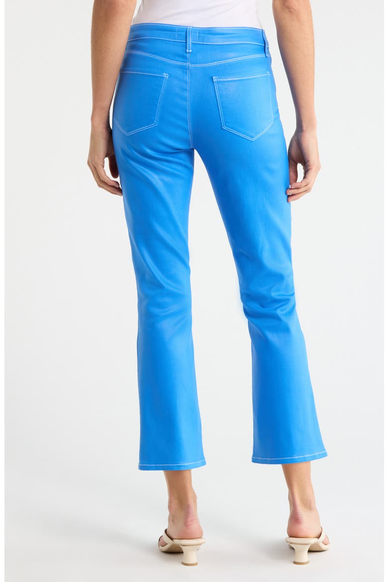 Tati High Waist Coated Crop Micro Bootcut Jeans, Alternate, color, REGATTA BLUE/ WHITE