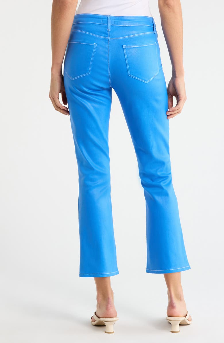 L'AGENCE Tati High Waist Coated Crop Micro Bootcut Jeans, Alternate, color, Regatta Blue/ White